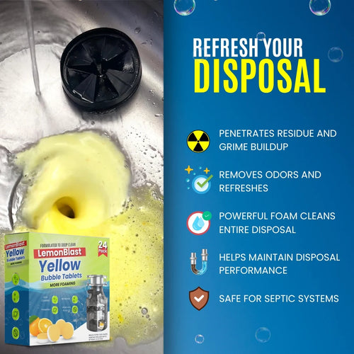 LemonBlast Yellow Bubble Tablets – Odor Eliminator + Blockage Remover BUY 1 GET 1 FREE