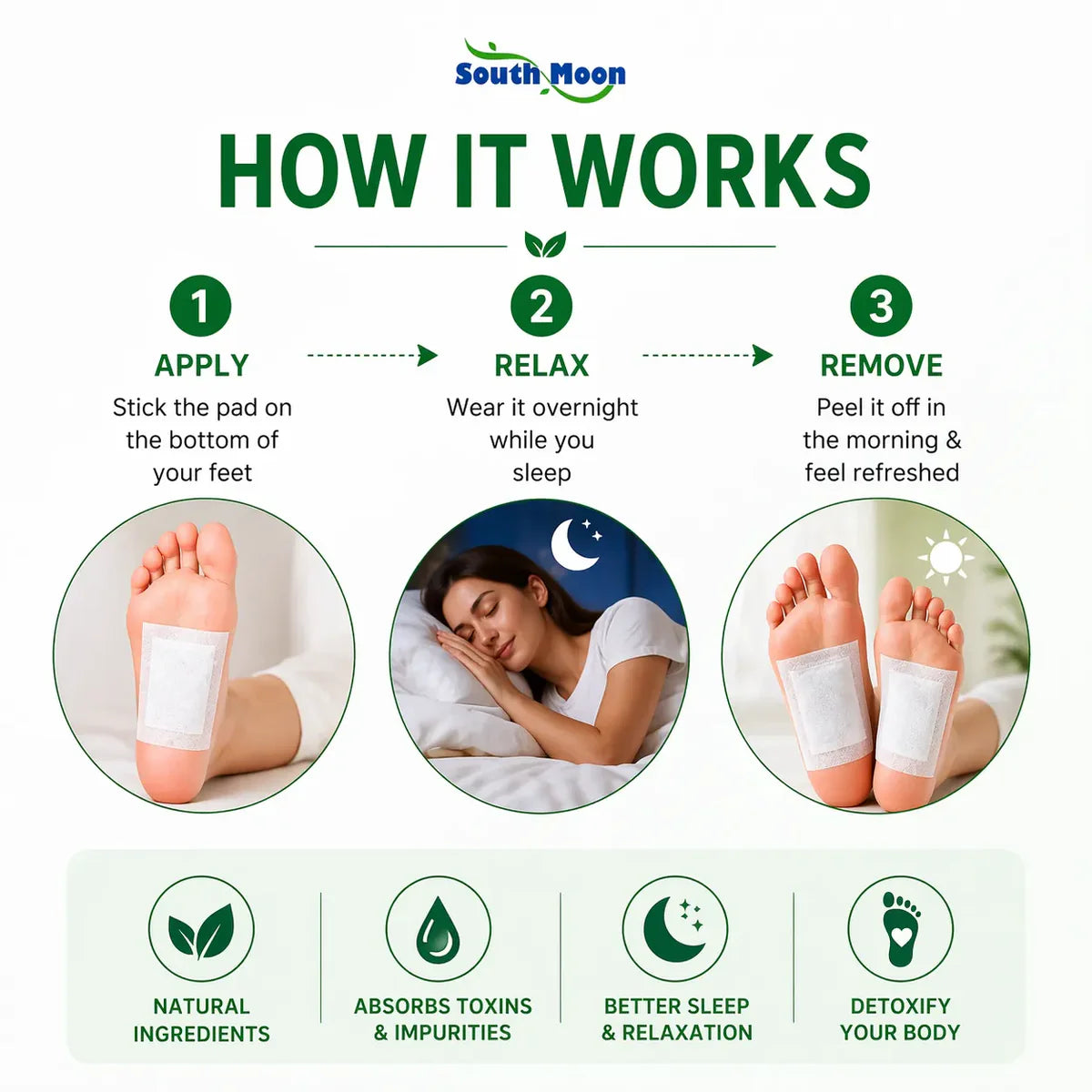 100% Herbal & Gentle Detox Foot Patches (Buy 1 Get 1 Free)