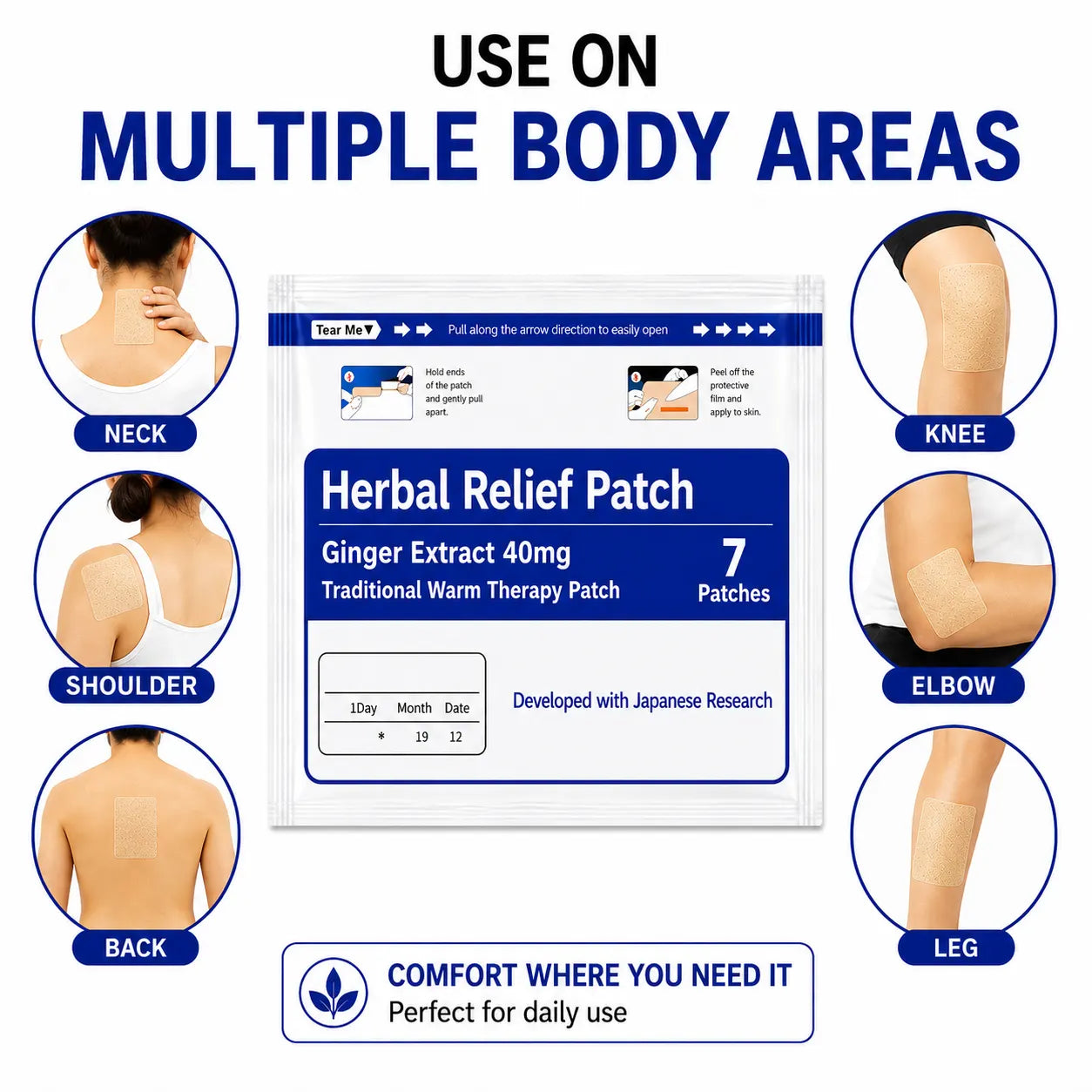 Herbal Pain Relief Patches – Knee, Back & Muscle Support
