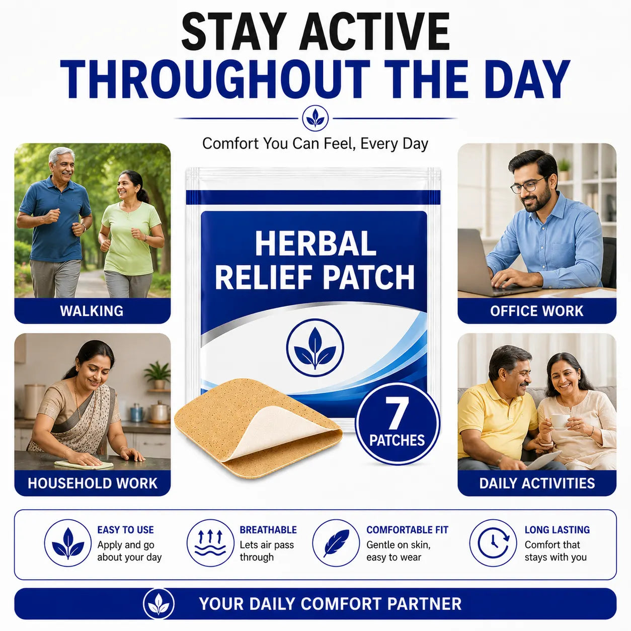 Herbal Pain Relief Patches – Knee, Back & Muscle Support