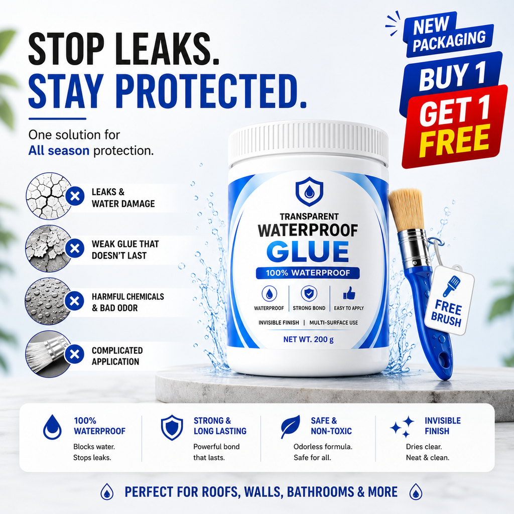 Transparent Waterproof Glue (Buy 1 Get 1 Free) + Free Brush