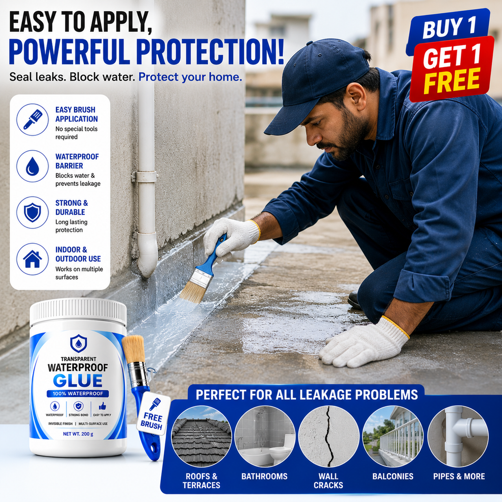 Transparent Waterproof Glue (Buy 1 Get 1 Free) + Free Brush