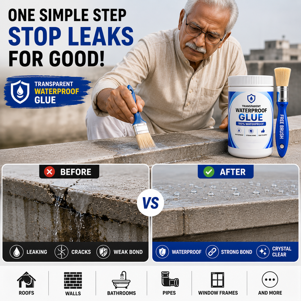 Transparent Waterproof Glue (Buy 1 Get 1 Free) + Free Brush