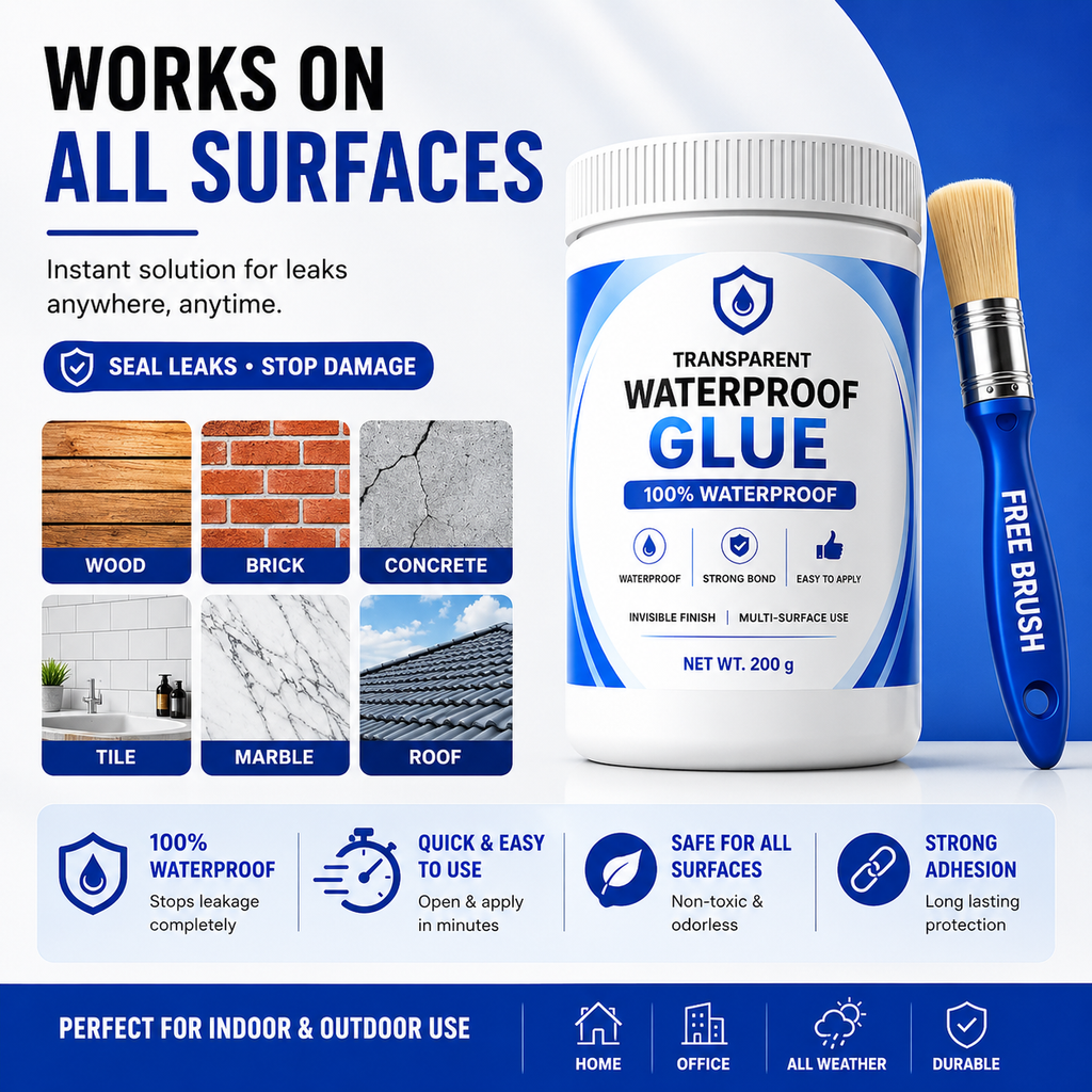 Transparent Waterproof Glue (Buy 1 Get 1 Free) + Free Brush