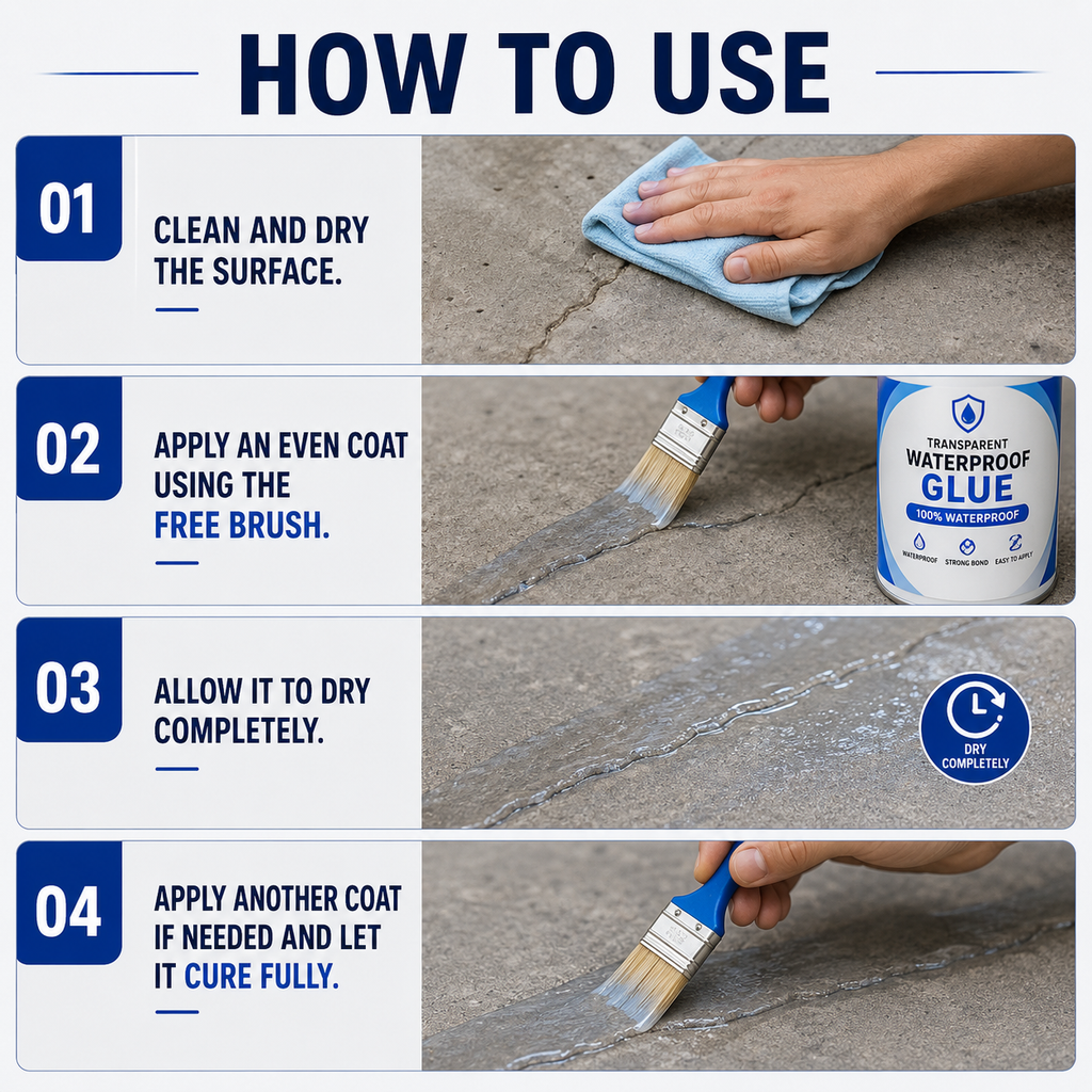 Transparent Waterproof Glue (Buy 1 Get 1 Free) + Free Brush